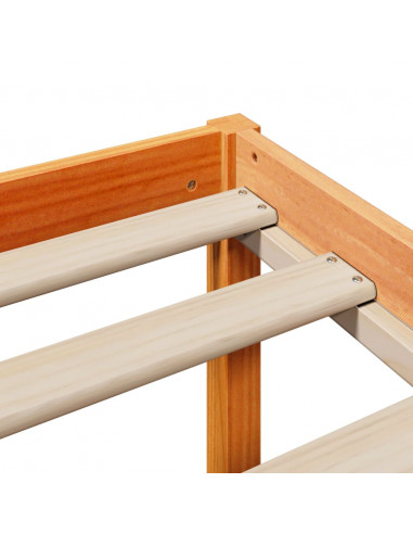 Letto Libreria senza Materasso Marrone Cera 135x190 cm Legno