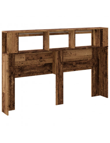 Testiera LED Legno Antico 160x18,5x103,5 cm Legno Multistrato