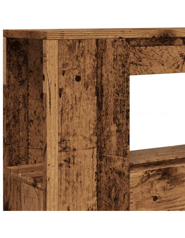 Testiera LED Legno Antico 100x18,5x103,5 cm Legno Multistrato