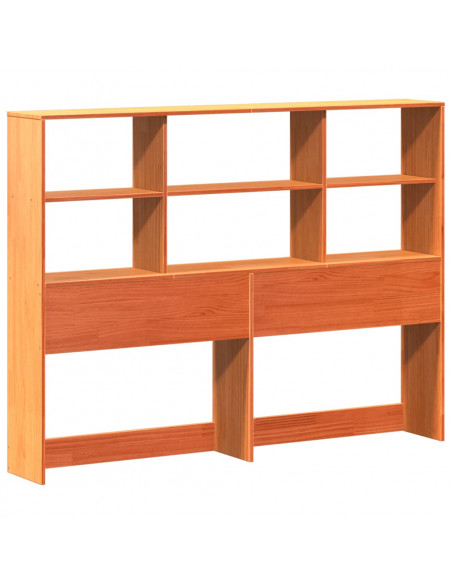 Letto Libreria senza Materasso Marrone Cera 150x200 cm in Pino