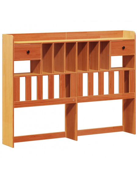 Letto Libreria senza Materasso Marrone Cera 150x200 cm in Pino