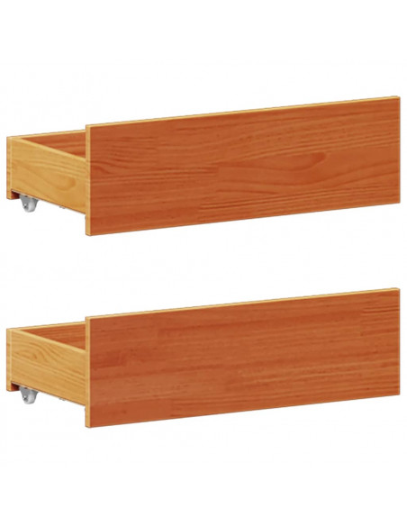 Letto Libreria senza Materasso Marrone Cera 150x200 cm in Pino