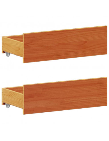 Letto Libreria senza Materasso Marrone Cera 160x200 cm in Pino