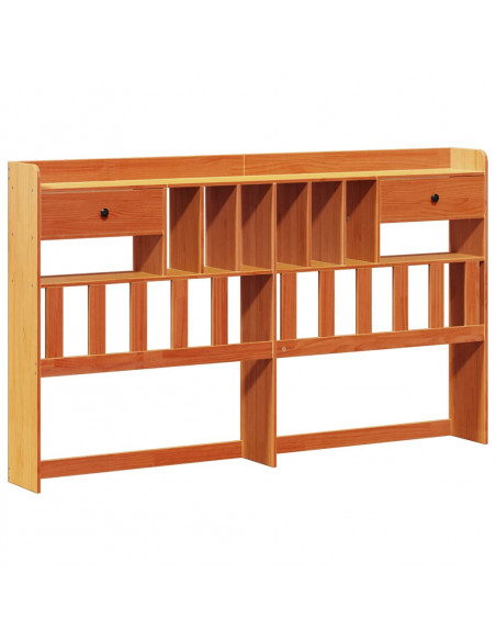 Letto Libreria senza Materasso Marrone Cera 180x200 cm in Pino