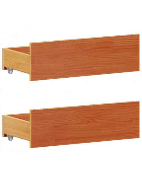 Letto Libreria senza Materasso Marrone Cera 180x200 cm in Pino