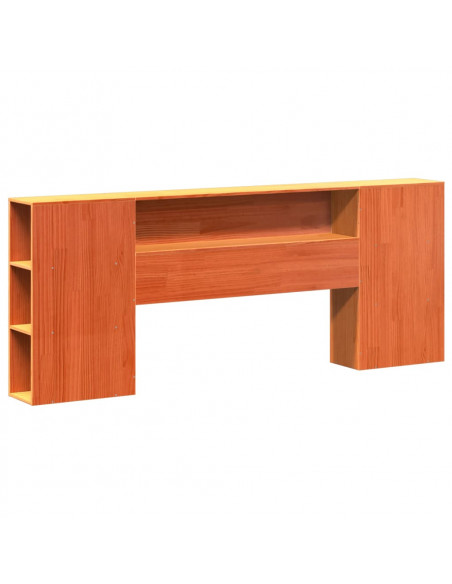 Letto Libreria senza Materasso Marrone Cera 180x200 cm in Pino