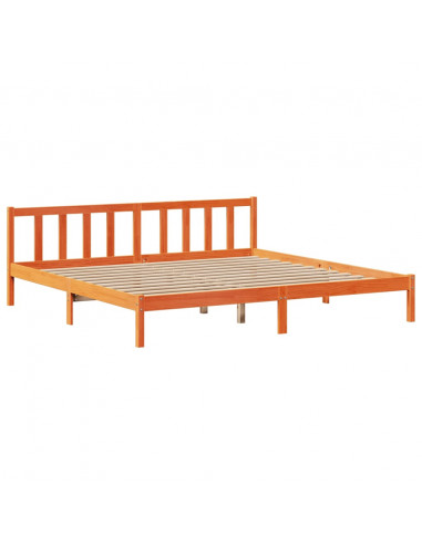 Letto Libreria senza Materasso Marrone Cera 180x200 cm in Pino