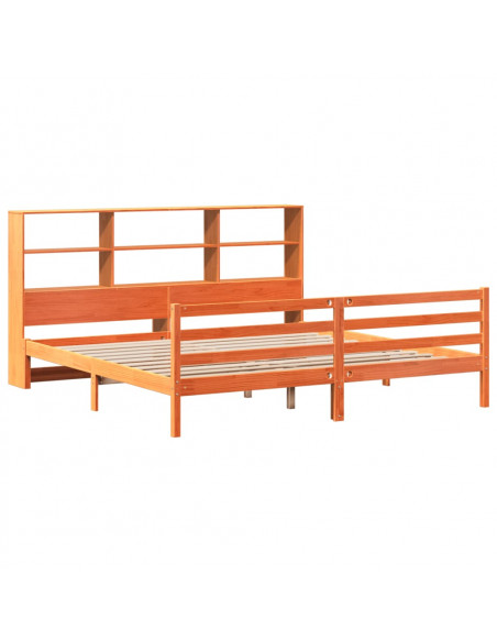 Letto Libreria senza Materasso Marrone Cera 180x200 cm Legno