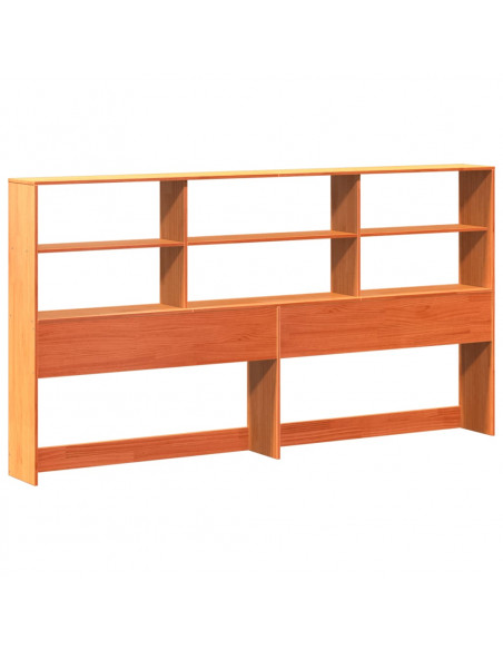 Letto Libreria senza Materasso Marrone Cera 200x200 cm in Pino