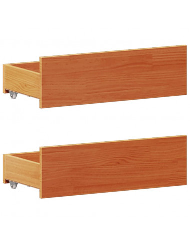 Letto Libreria senza Materasso Marrone Cera 200x200 cm in Pino