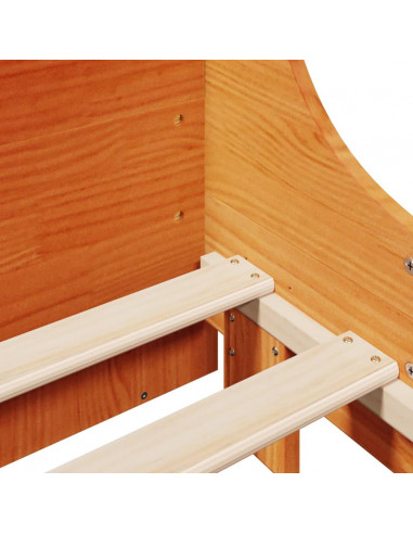 Letto Libreria senza Materasso Marrone Cera 200x200 cm Legno