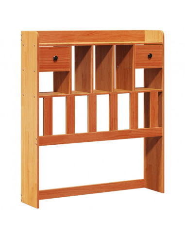 Letto Libreria senza Materasso Marrone Cera 75x190 cm in Pino