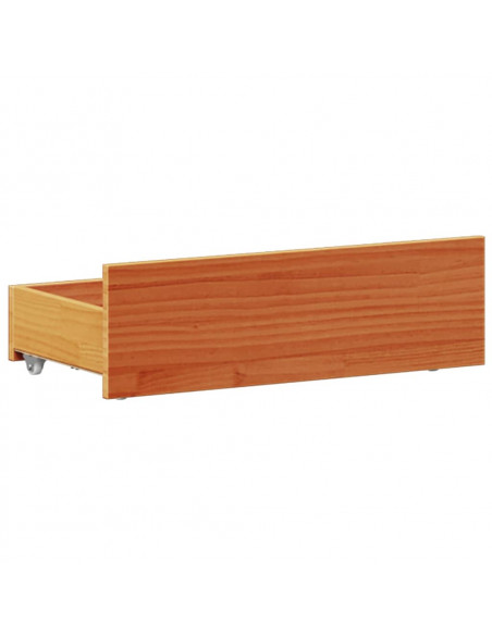 Letto Libreria senza Materasso Marrone Cera 75x190 cm in Pino