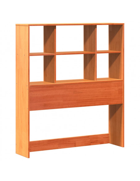 Letto Libreria senza Materasso Marrone Cera 75x190 cm in Pino