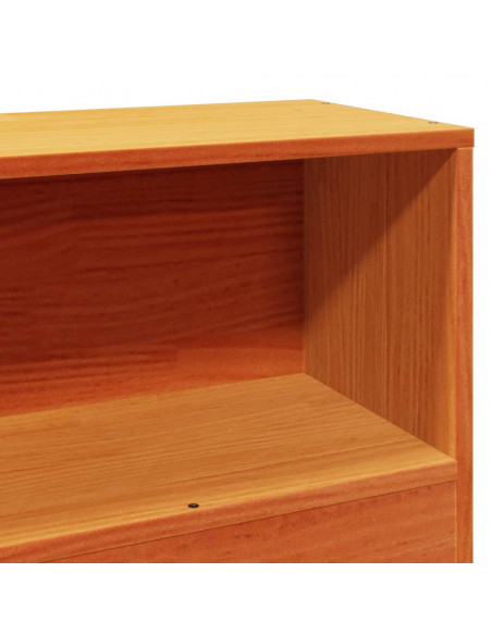 Letto Libreria senza Materasso Marrone Cera 75x190 cm in Pino