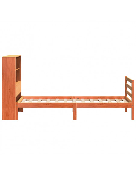 Letto Libreria senza Materasso Marrone Cera 90x190 cm Legno