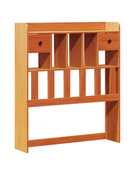 Letto Libreria senza Materasso Marrone Cera 90x200 cm in Pino