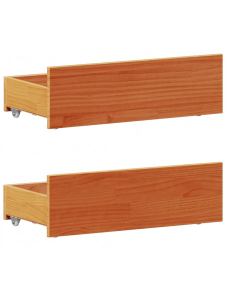Letto Libreria senza Materasso Marrone Cera 90x200 cm in Pino