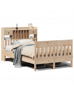 Letto senza Materasso 135x190 cm in Legno Massello di Pino