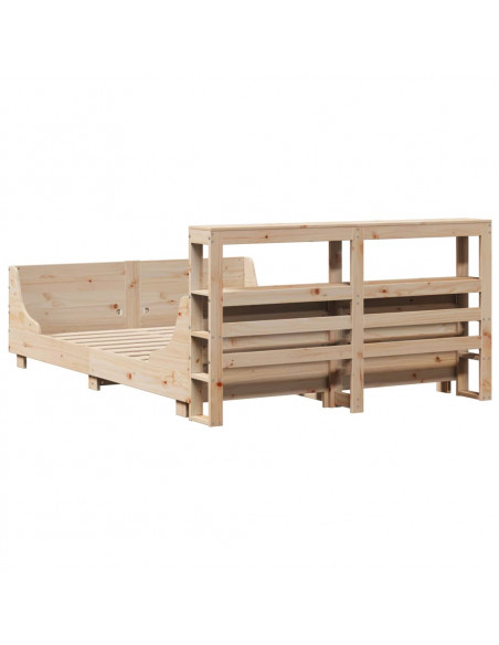 Letto senza Materasso 140x190 cm in Legno Massello di Pino