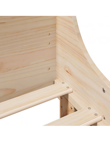 Letto senza Materasso 140x190 cm in Legno Massello di Pino