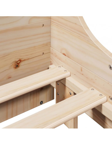 Letto senza Materasso 140x190 cm in Legno Massello di Pino