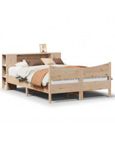 Letto senza Materasso 140x190 cm in Legno Massello di Pino