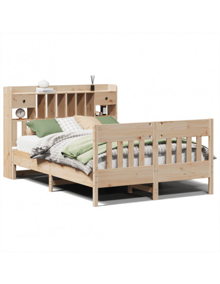 Letto senza Materasso 140x190 cm in Legno Massello di Pino