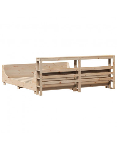 Letto senza Materasso 200x200 cm in Legno Massello di Pino