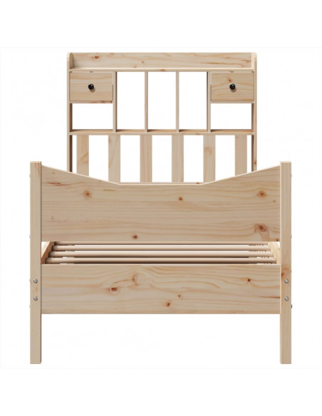 Letto senza Materasso 90x190 cm in Legno Massello di Pino