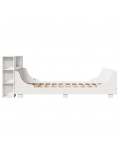 Letto senza Materasso Bianco 120x190 cm Legno Massello di Pino