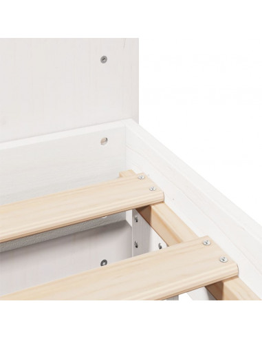 Letto senza Materasso Bianco 120x190 cm Legno Massello di Pino