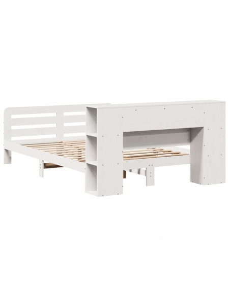 Letto senza Materasso Bianco 120x190 cm Legno Massello di Pino