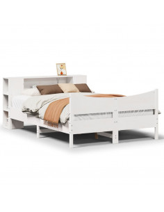 Letto senza Materasso Bianco 120x190 cm Legno Massello di Pino