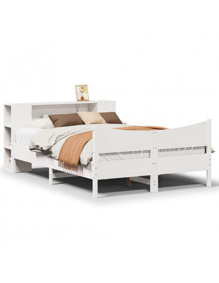 Letto senza Materasso Bianco 120x190 cm Legno Massello di Pino