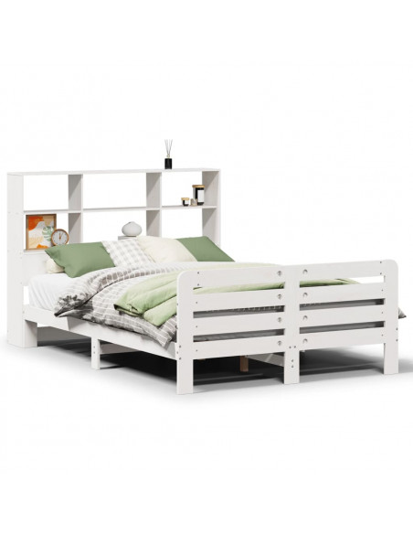 Letto senza Materasso Bianco 120x190 cm Legno Massello di Pino