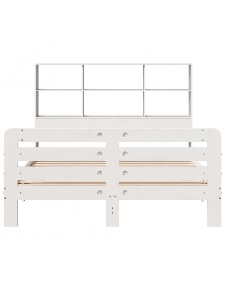 Letto senza Materasso Bianco 120x190 cm Legno Massello di Pino