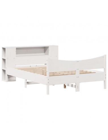 Letto senza Materasso Bianco 135x190 cm Legno Massello di Pino