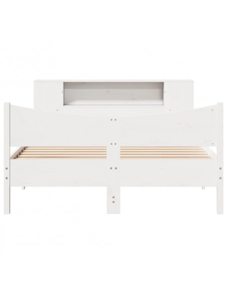 Letto senza Materasso Bianco 135x190 cm Legno Massello di Pino