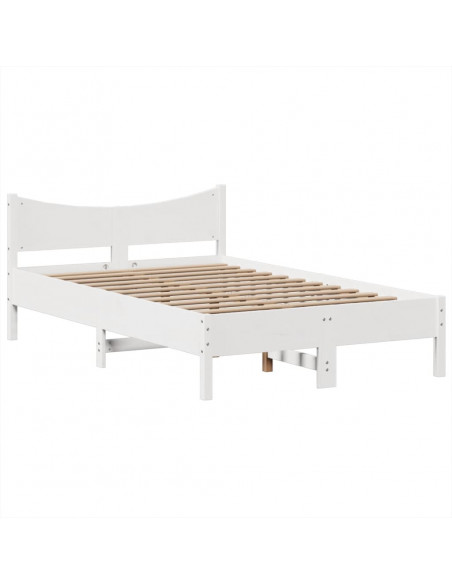 Letto senza Materasso Bianco 135x190 cm Legno Massello di Pino