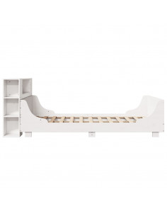 Letto senza Materasso Bianco 140x190 cm Legno Massello di Pino
