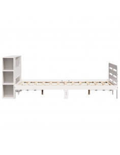 Letto senza Materasso Bianco 140x190 cm Legno Massello di Pino