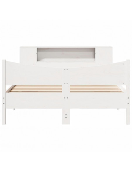 Letto senza Materasso Bianco 140x190 cm Legno Massello di Pino