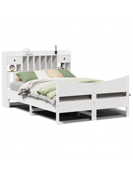 Letto senza Materasso Bianco 140x190 cm Legno Massello di Pino