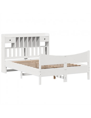 Letto senza Materasso Bianco 140x190 cm Legno Massello di Pino