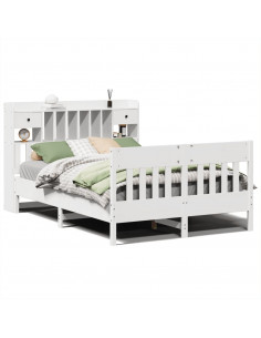 Letto senza Materasso Bianco 140x190 cm Legno Massello di Pino