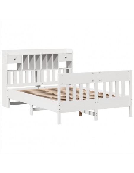 Letto senza Materasso Bianco 140x190 cm Legno Massello di Pino