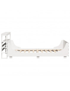 Letto senza Materasso Bianco 75x190 in Legno Massello di Pino