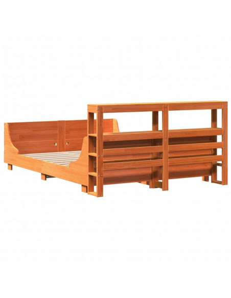 Letto senza Materasso Marrone Cera 120x190 cm in Legno di Pino