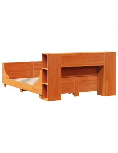 Letto senza Materasso Marrone Cera 135x190 cm in Legno di Pino